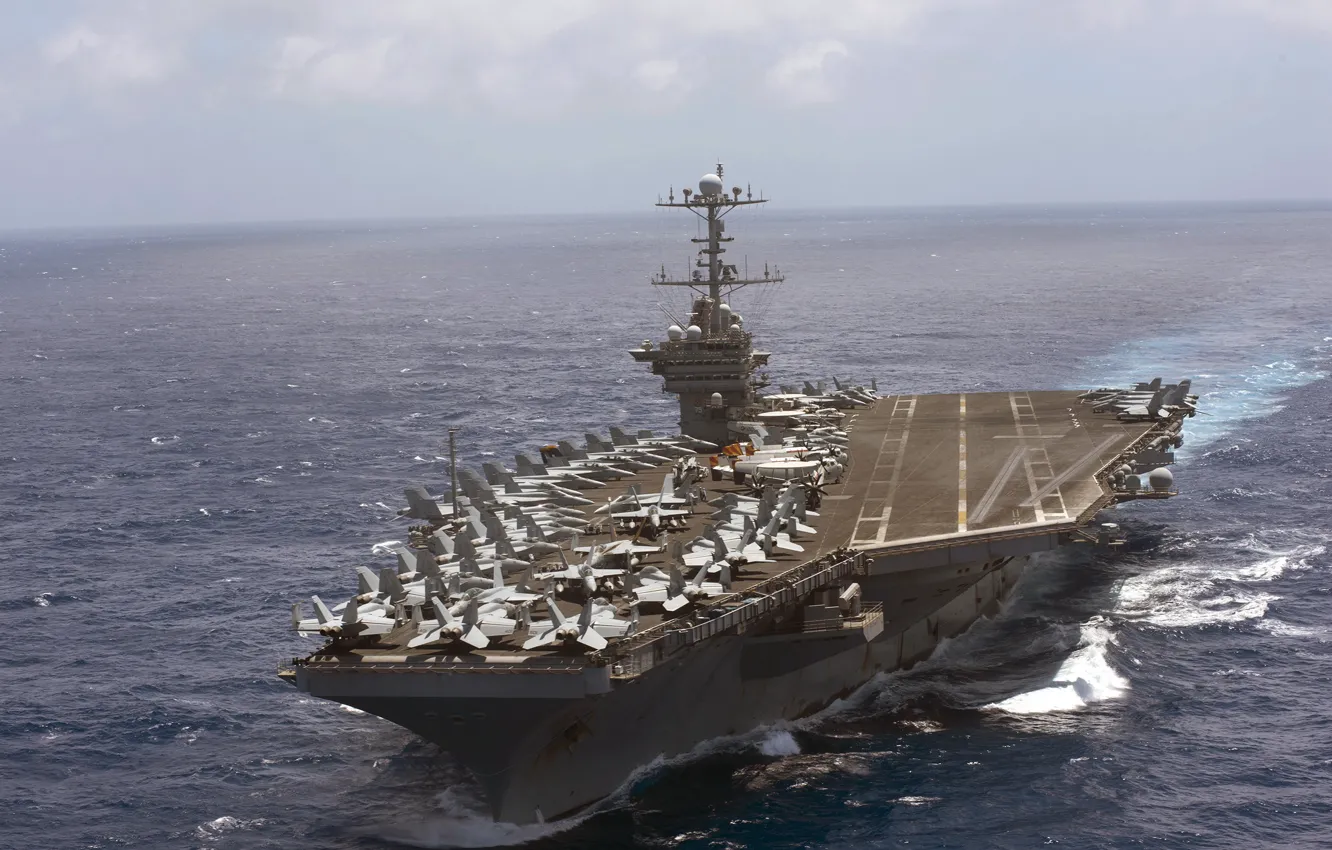 Photo wallpaper sea, weapons, USS Harry S. Truman, aircraft carrier, CVN 75