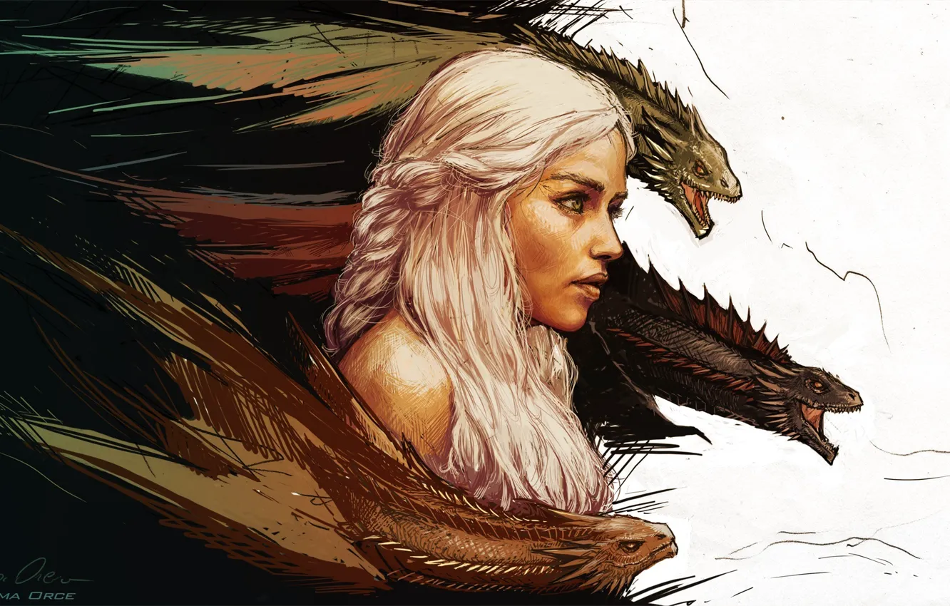Photo wallpaper art, Game of thrones, Daenerys Targaryen, Game of thrones, mother of dragons