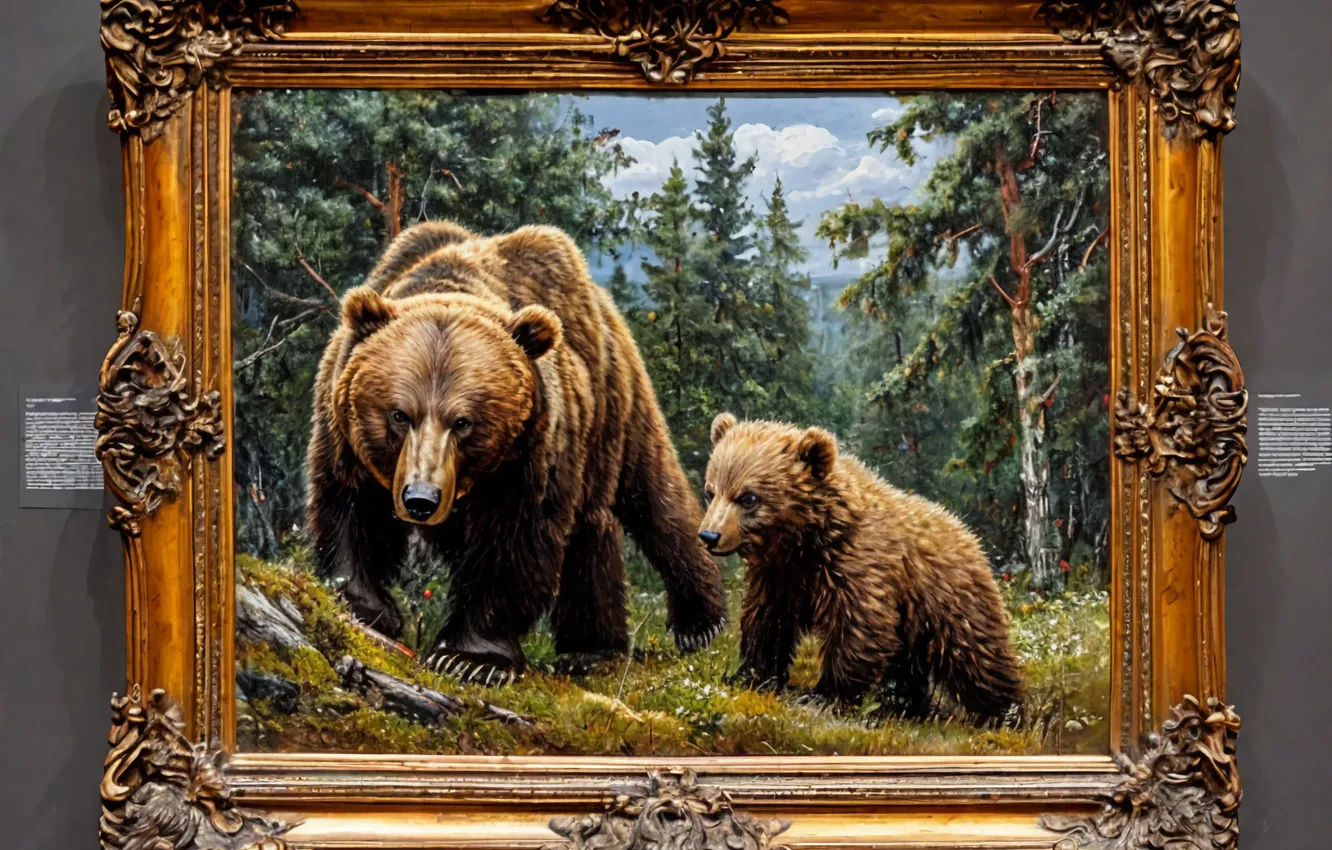 Photo wallpaper bear, neural network
