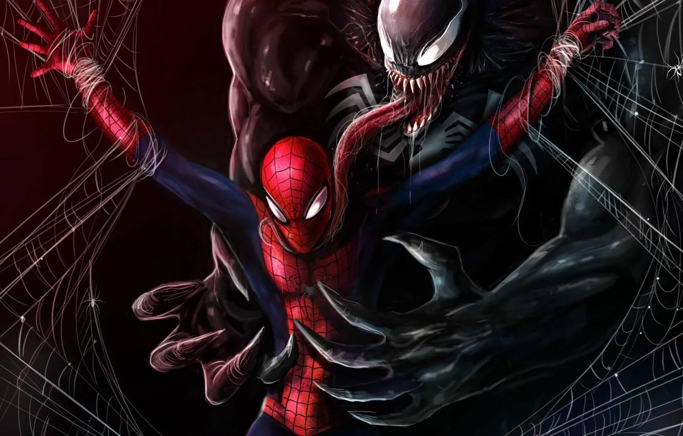 Photo wallpaper Art, Fiction, Marvel, Venom, Venom, Spider Man, Symbiote