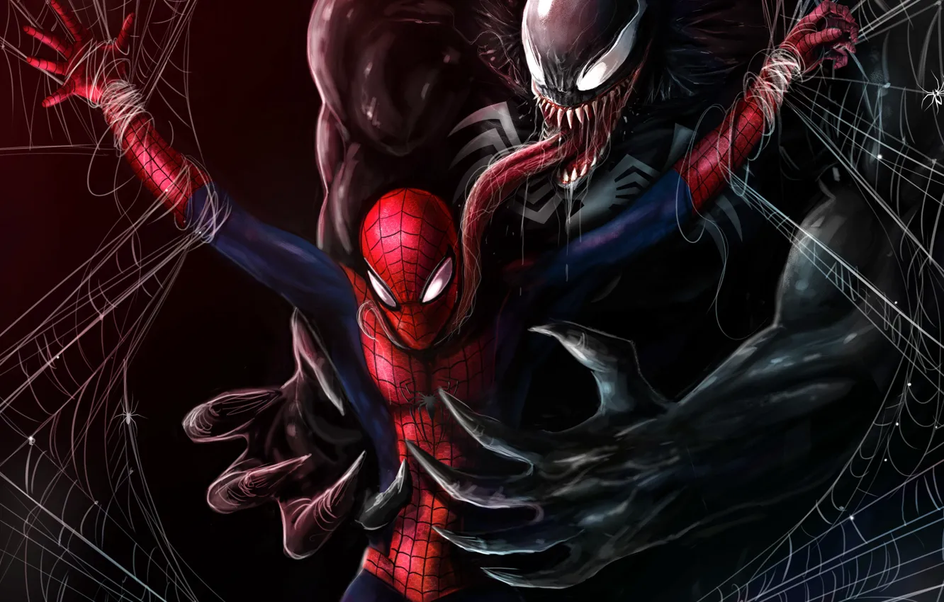 Photo wallpaper fiction, art, Marvel, Venom, Venom, Spider Man, Symbiote