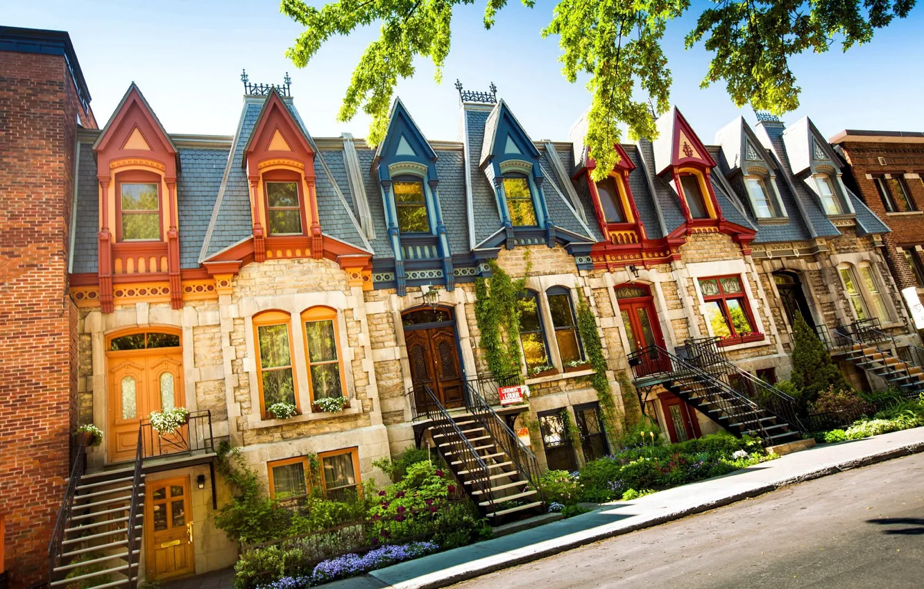 Photo wallpaper the city, Canada, houses, Montreal