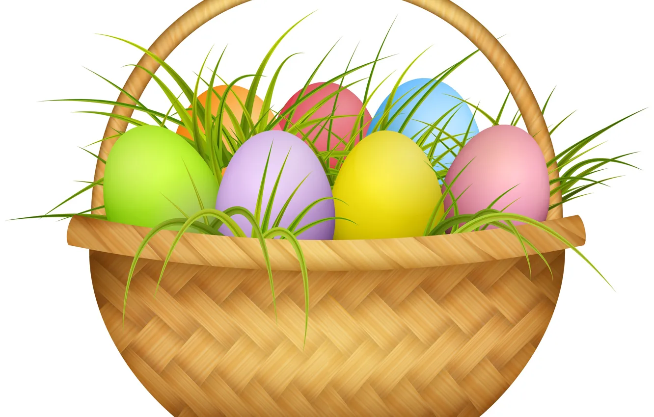 Photo wallpaper basket, eggs, Easter