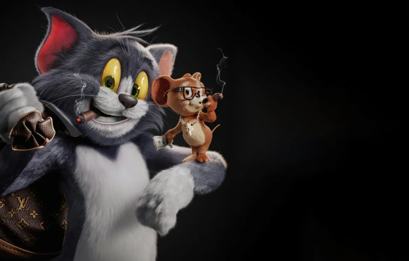 Photo wallpaper cartoon, digital art, Tom and Jerry