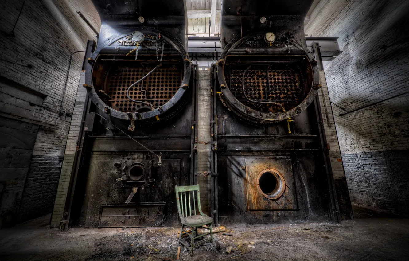 Photo wallpaper chair, oven, factory