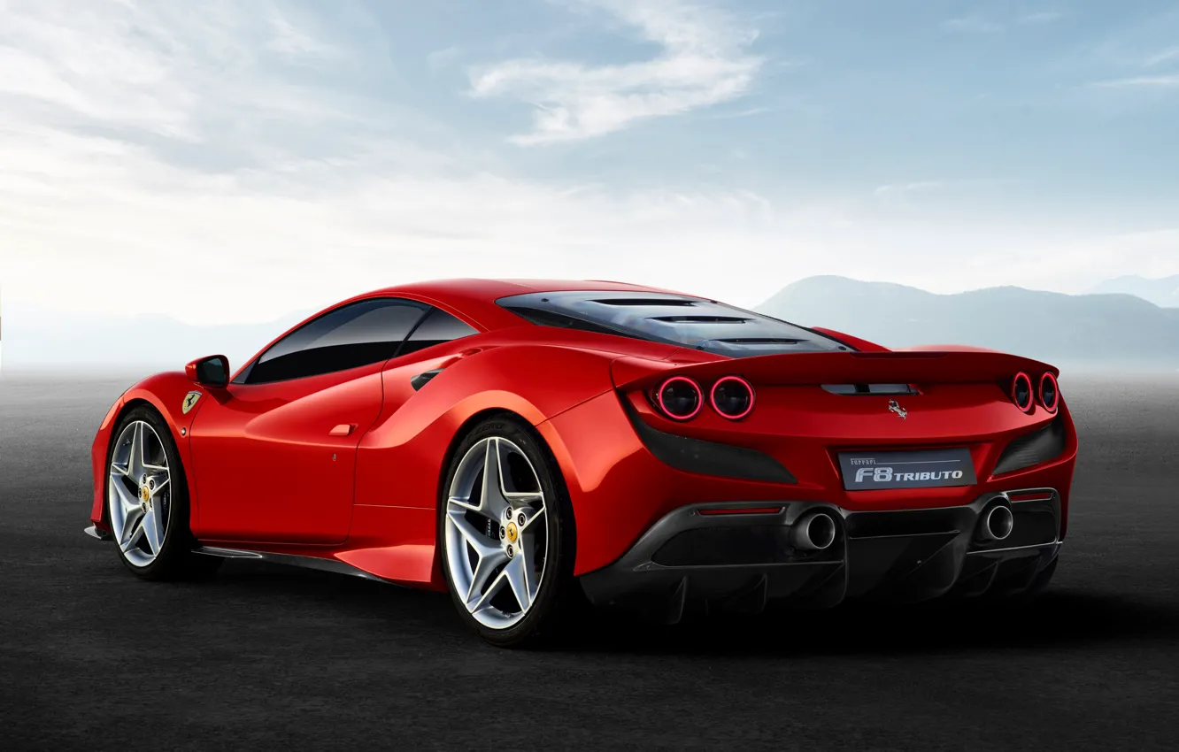 Photo wallpaper machine, the sky, optics, Ferrari, sports car, F8 Tributo