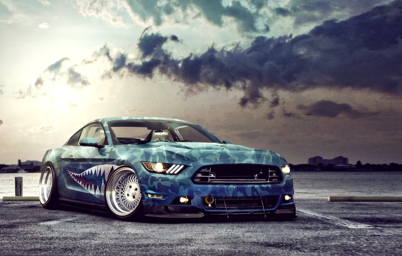 Photo wallpaper Mustang, Ford, Car, 2015, Stancing