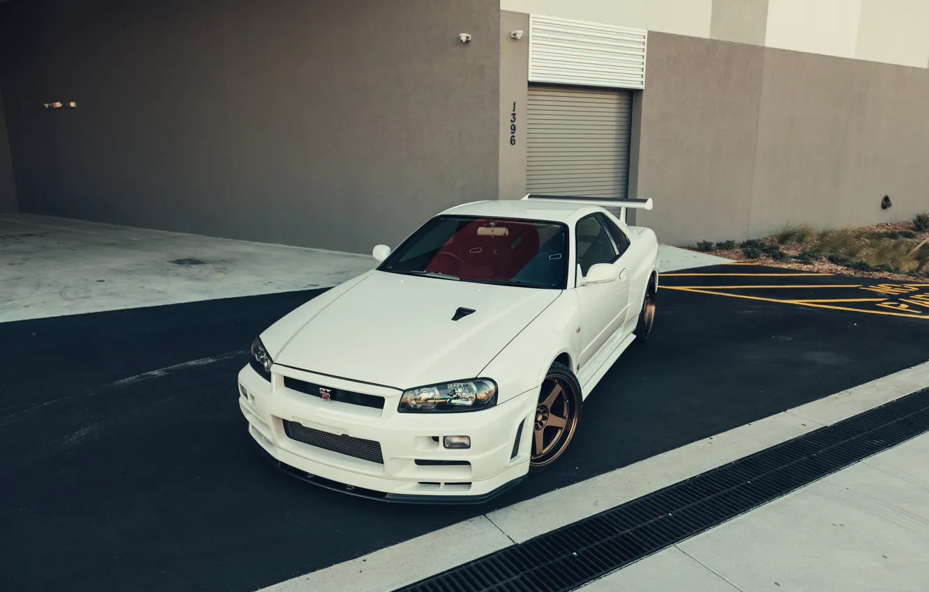 Photo wallpaper GTR, Nissan, Classic, White, R34, Sight