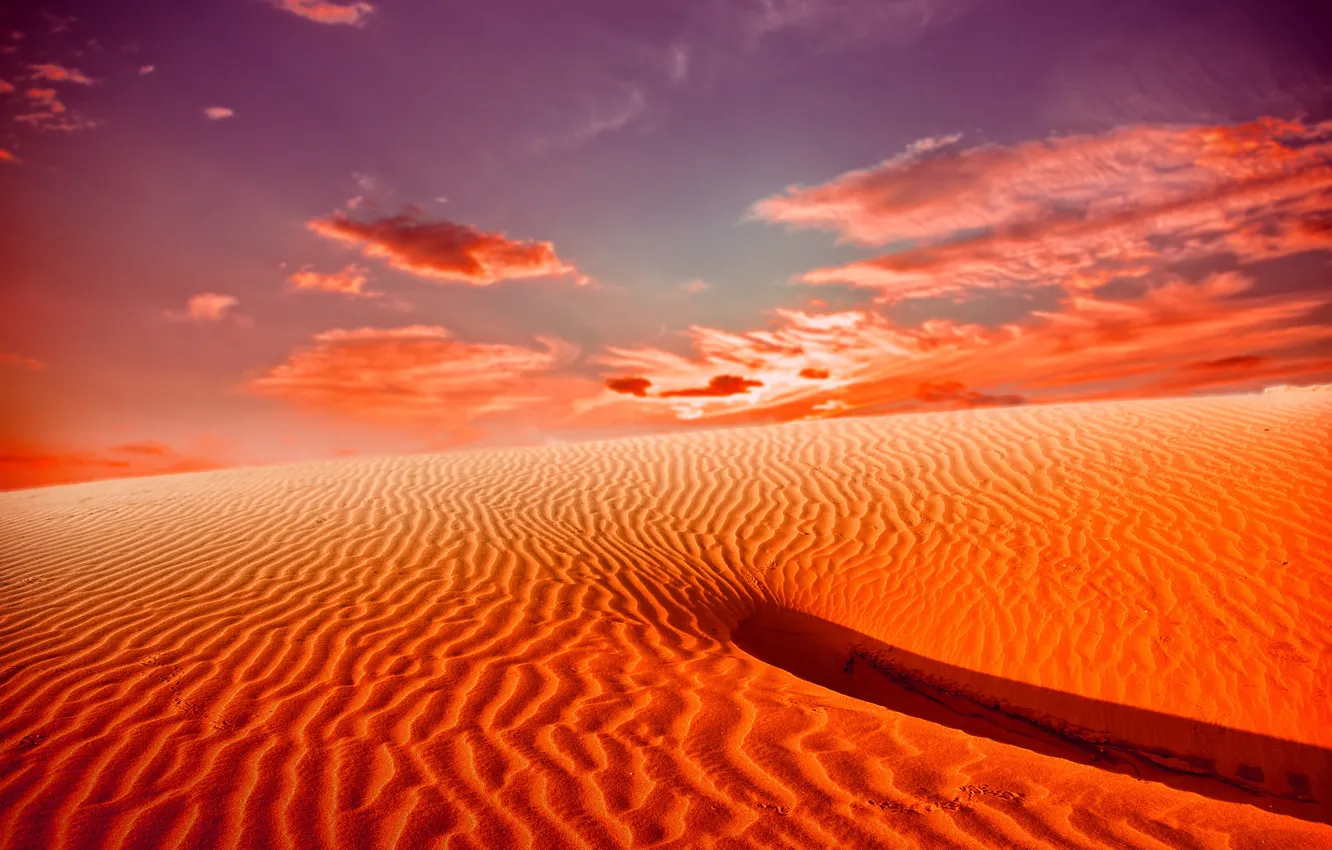 Photo wallpaper sand, the sky, clouds, landscape, nature, desert