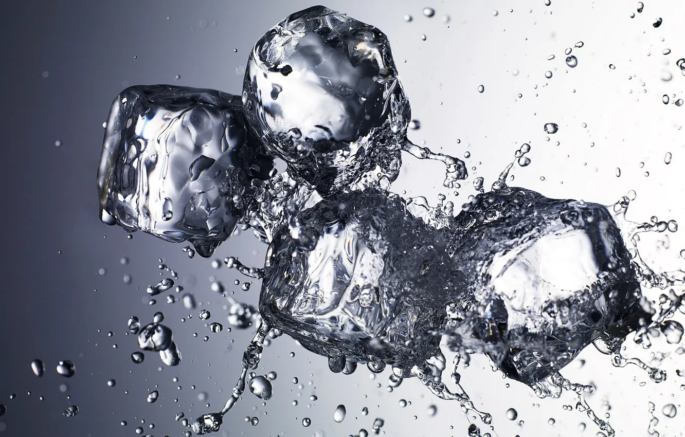 Photo wallpaper ice, water, squirt