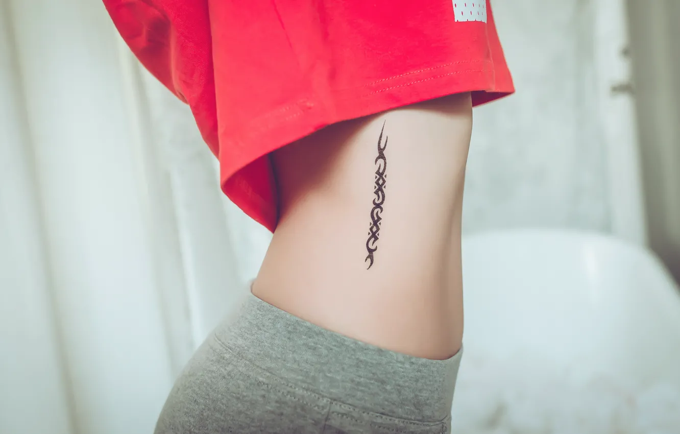 Photo wallpaper girl, Mike, figure, tattoo