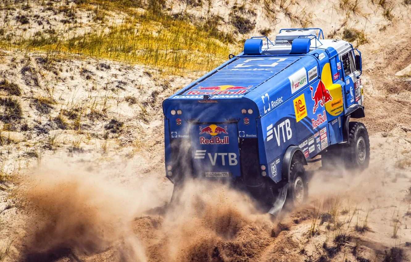 Photo wallpaper Sport, Speed, Truck, Race, Master, Russia, Kamaz, Rally
