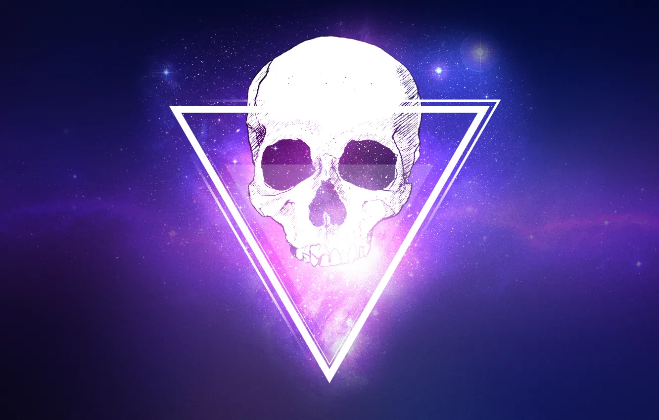 Photo wallpaper space, skull, texture, star, dead, triangle
