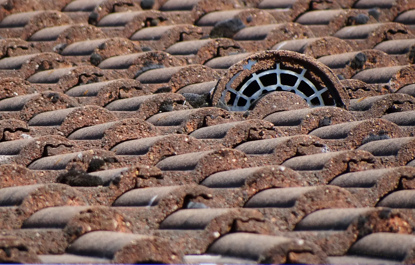 Photo wallpaper tile, The roof of the house, duct