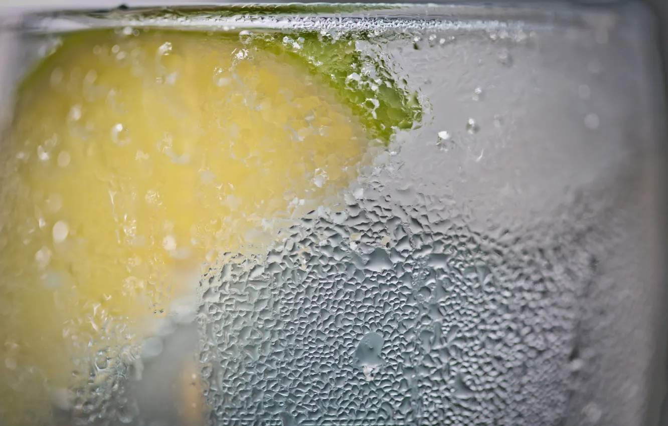 Photo wallpaper water, lemon, drink