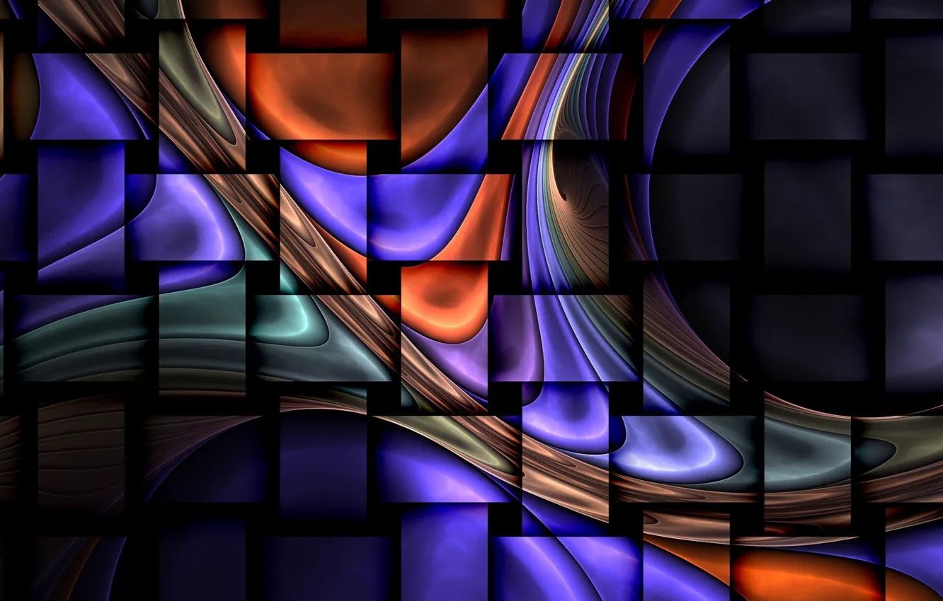 Photo wallpaper wave, strip, fractal, rectangles