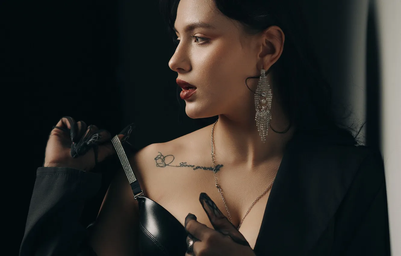 Photo wallpaper brunette, tattoo, Valentine, Vadim Mironov