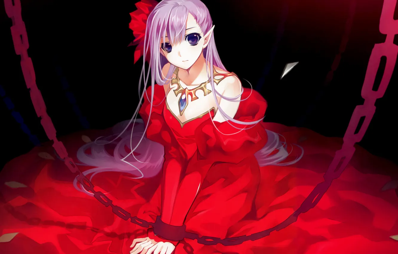 Photo wallpaper dress, art, chain, girl, handcuffs, prisoner, Riv