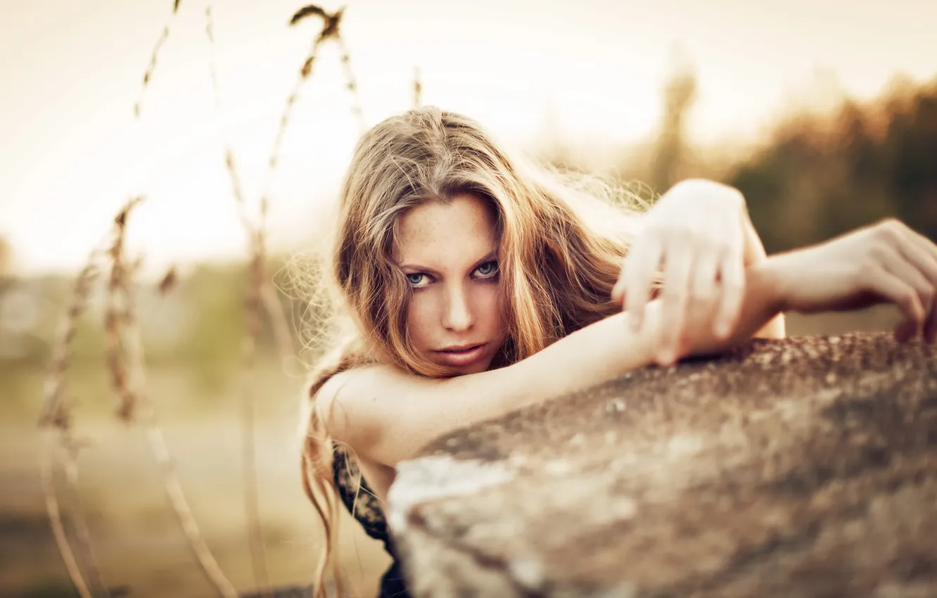 Photo wallpaper look, girl, background