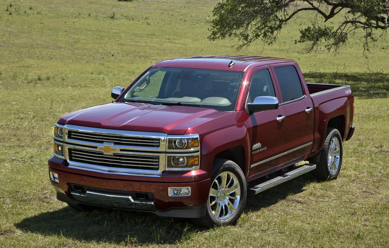Photo wallpaper Chevrolet, Chevrolet, the front, Crew Cab, Silverado, powerful, High Country, of silverado