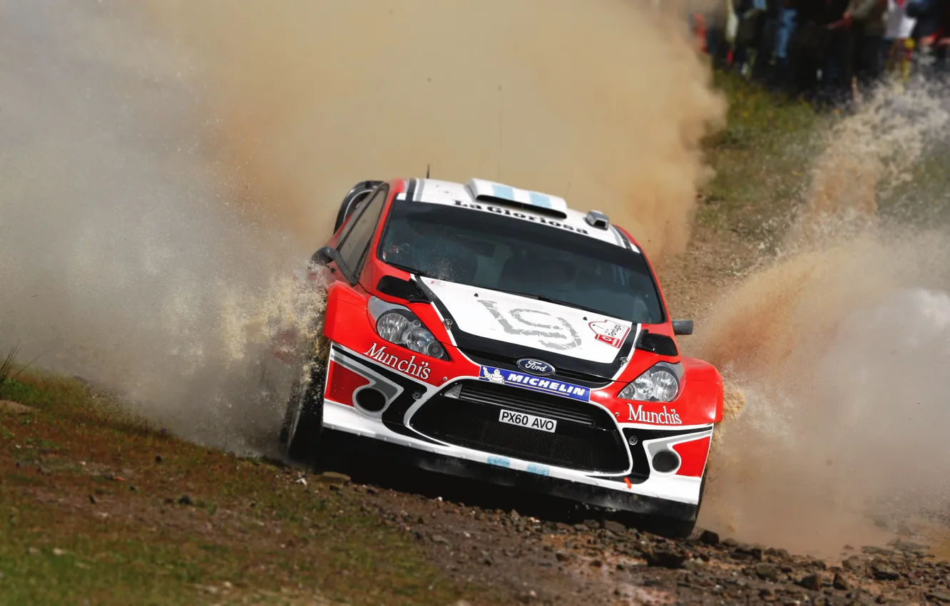 Photo wallpaper machine, auto, water, squirt, race, sport, lights, Ford