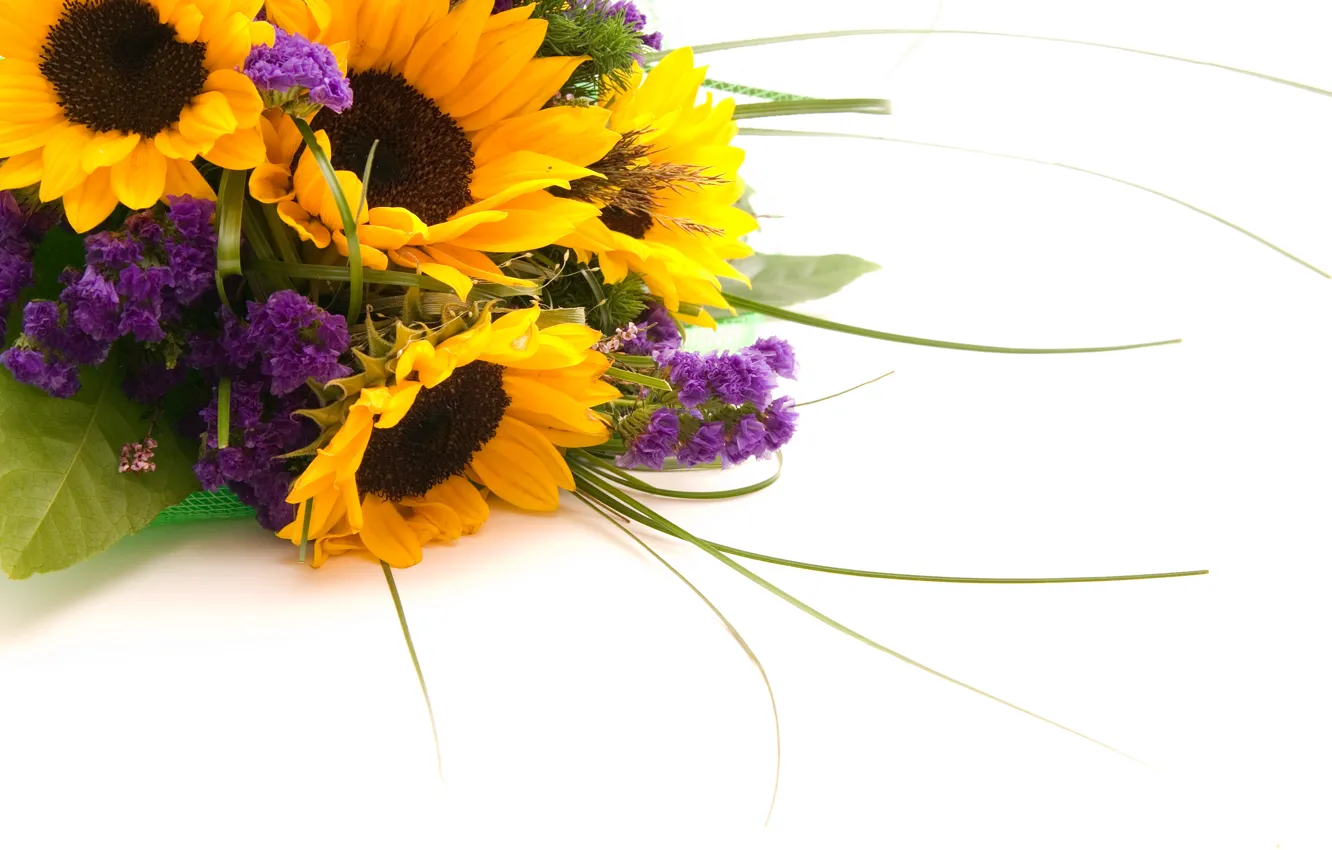 Photo wallpaper sunflowers, flowers, bouquet