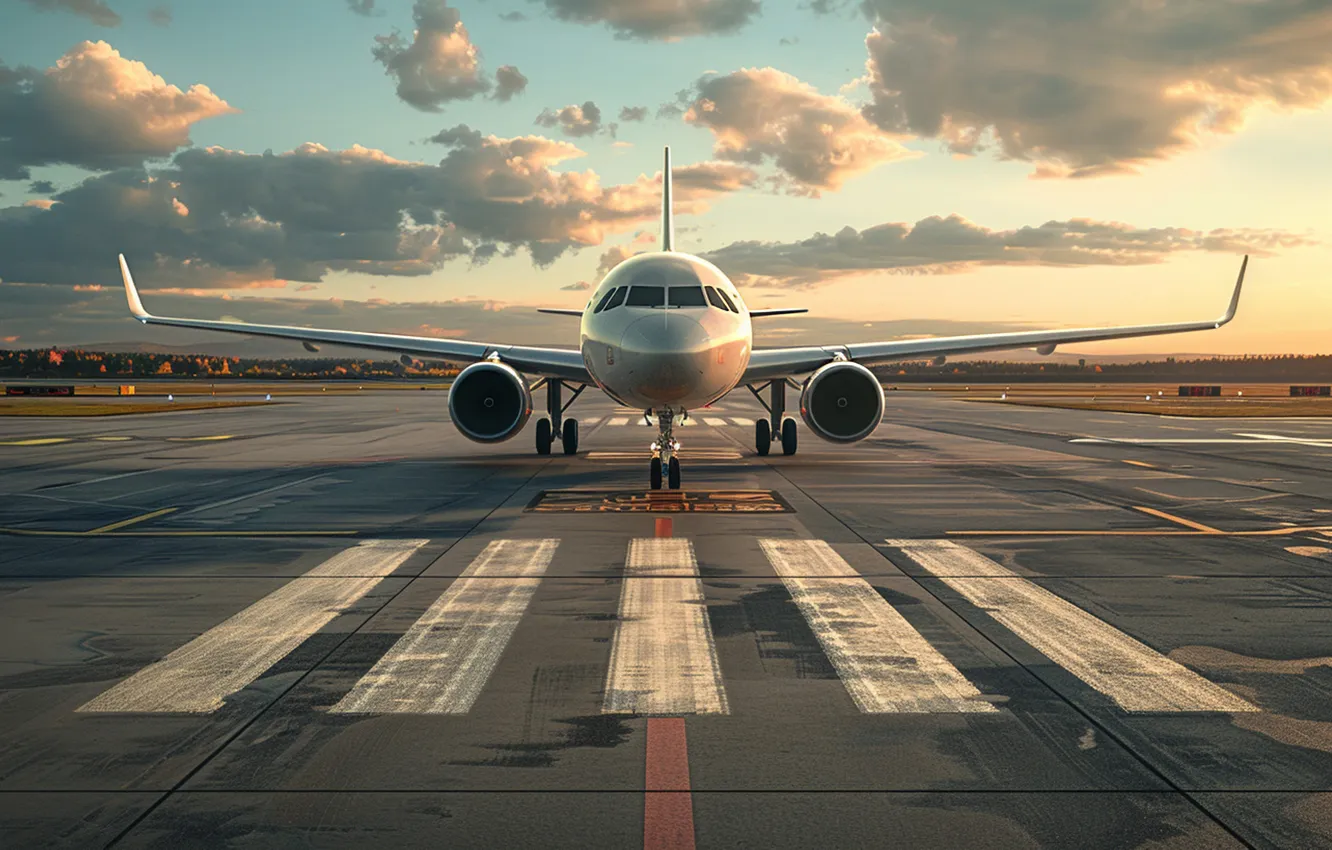 Photo wallpaper flight, aviation, technique, the plane, AI art, neural network