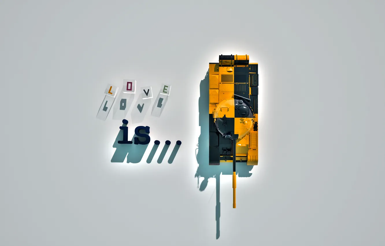 Photo wallpaper tank, love is, THE T-62A