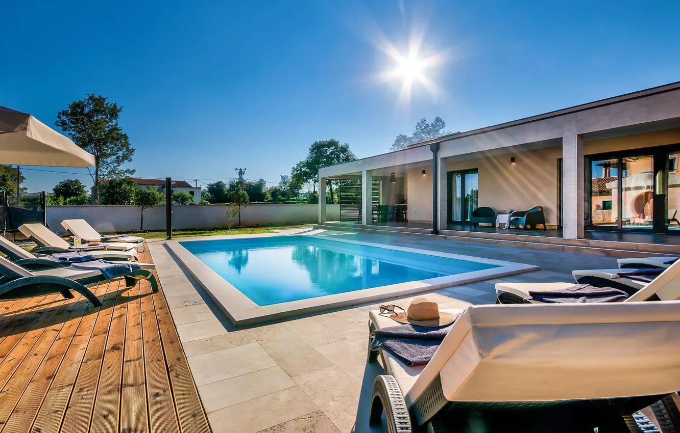 Photo wallpaper Villa, pool, terrace, Croatia, Villa Dream in Pula