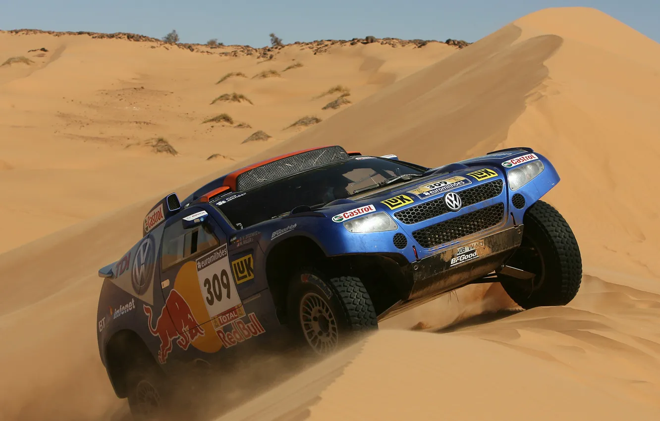 Photo wallpaper Volkswagen, Touareg Race, the overcoming of the dune