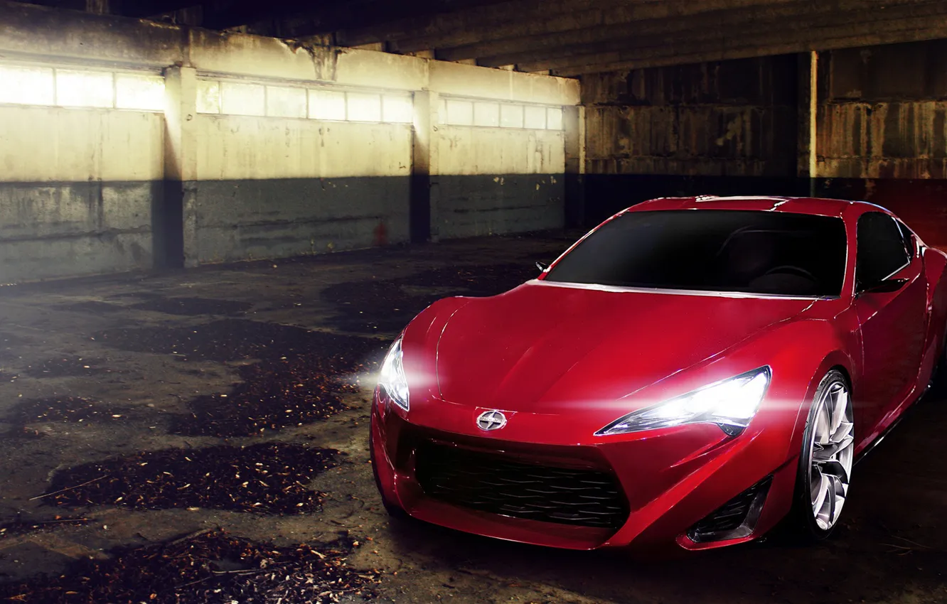 Photo wallpaper red, glare, red, the room, FR-S, Scion, Scion