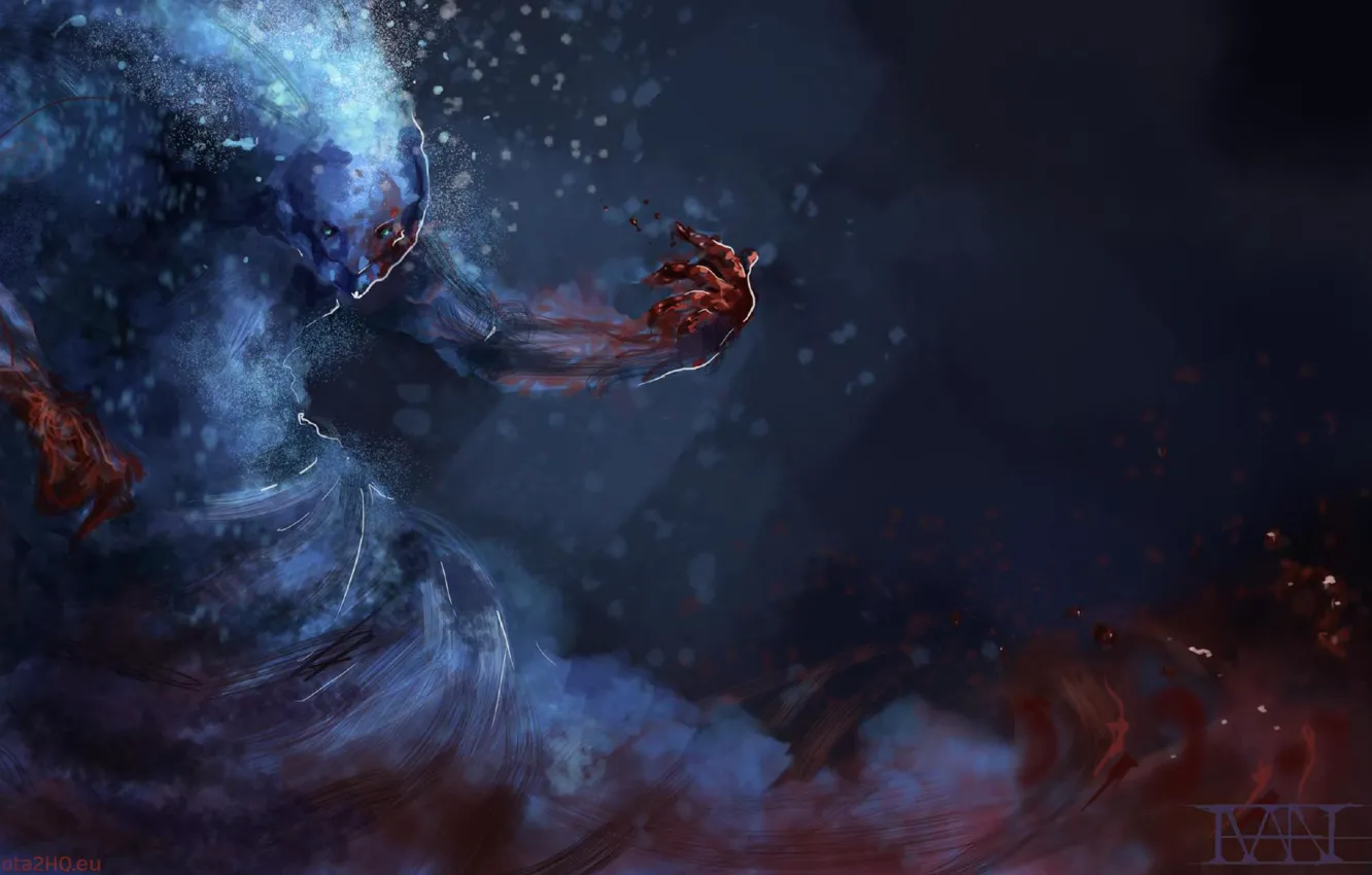Photo wallpaper water, blood, art, Morphling, elemental, dota 2