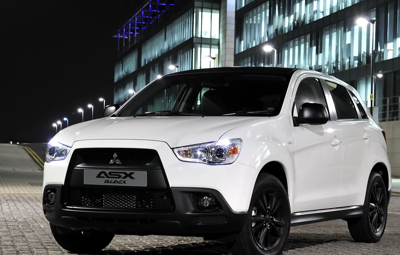 Photo wallpaper car, white, night, city, the city, Wallpaper, black, England