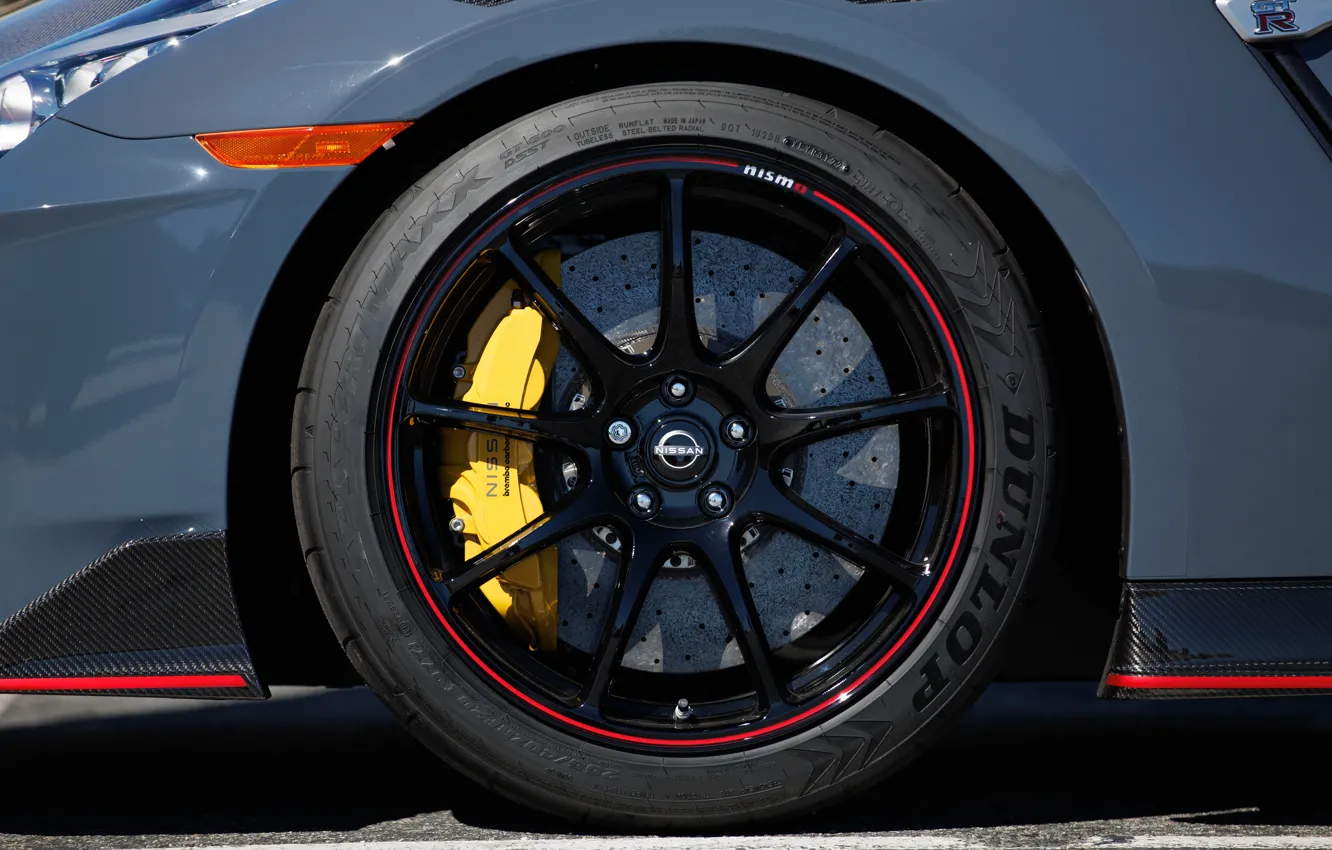 Photo wallpaper Nissan, GT-R, close-up, R35, wheel, Nissan GT-R Nismo, 2023