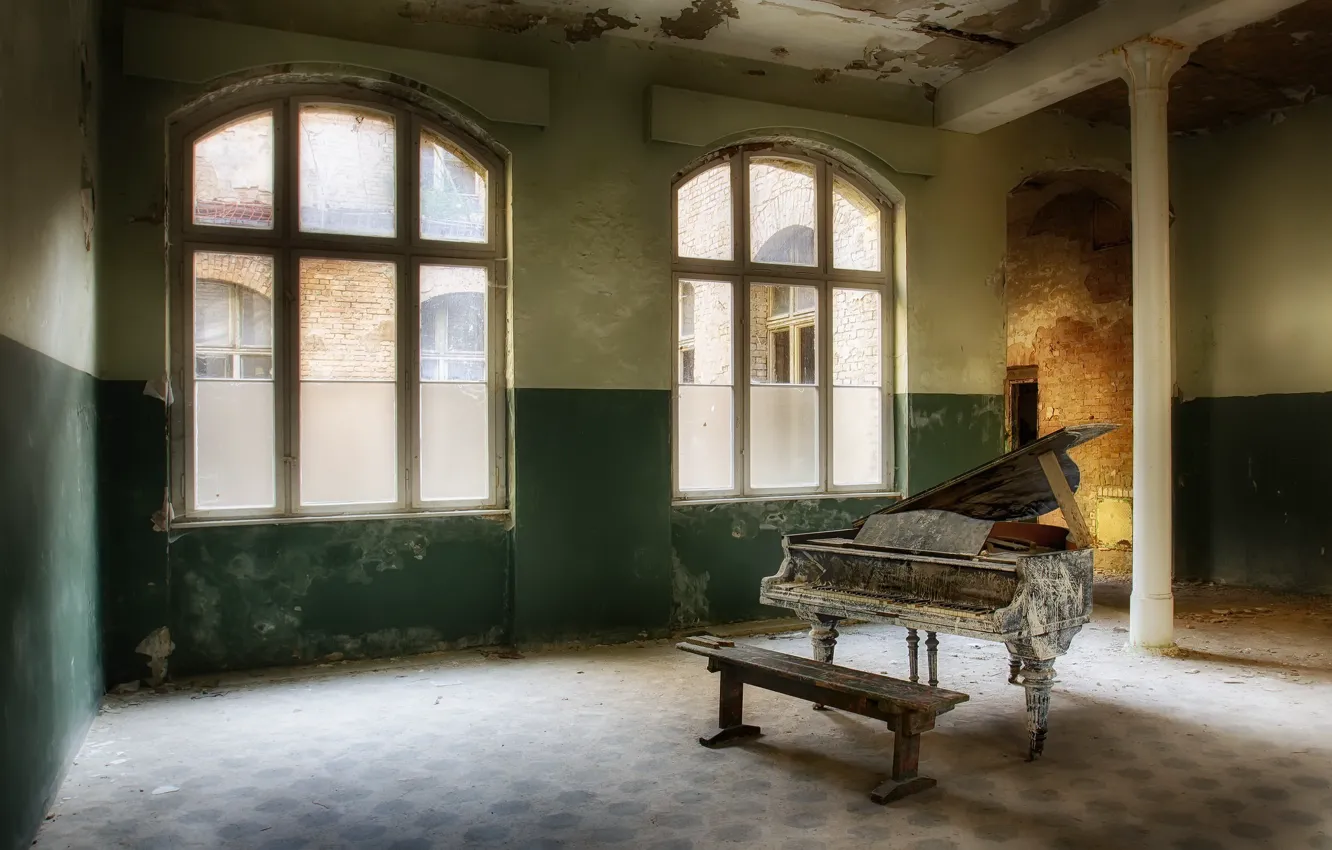 Photo wallpaper background, room, piano