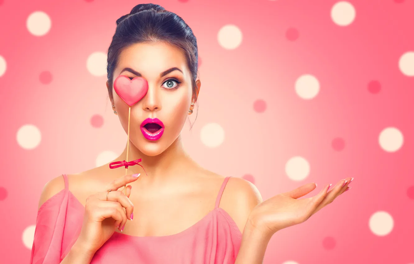 Photo wallpaper girl, love, holiday, romance, heart, love, Valentine's day, delight