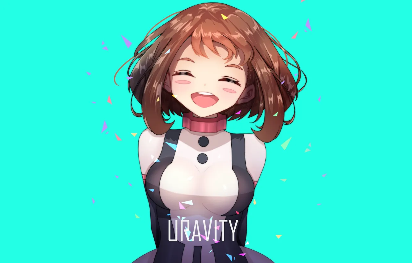 Photo wallpaper girl, smile, Boku no Hero Academy, My hero Academy, My Hero Academia, Uraraka Ochako, Uraraka, …