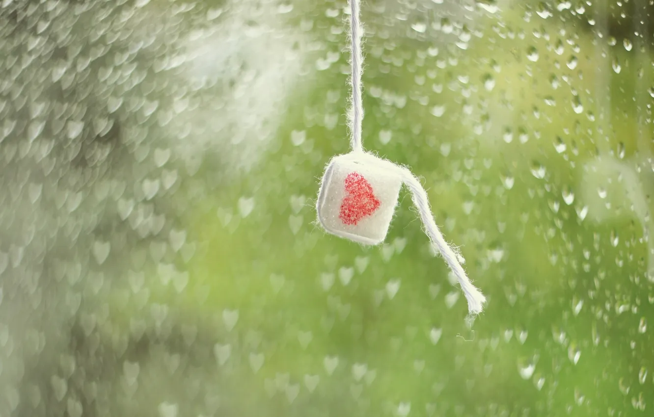 Photo wallpaper glass, drops, heart, sugar