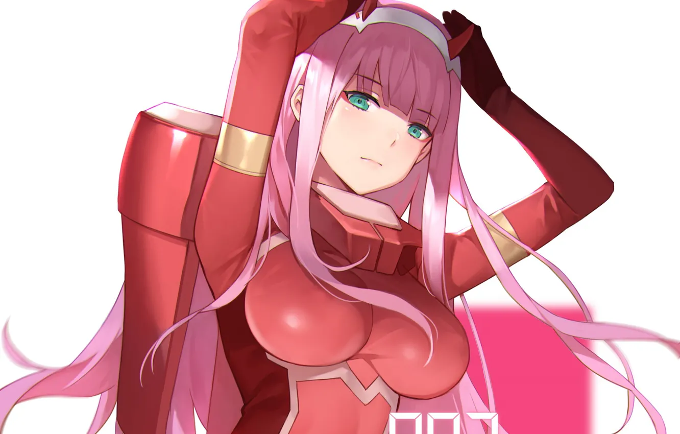 Photo wallpaper girl, costume, 002, Darling In The Frankxx, Cute in France, Zero Two