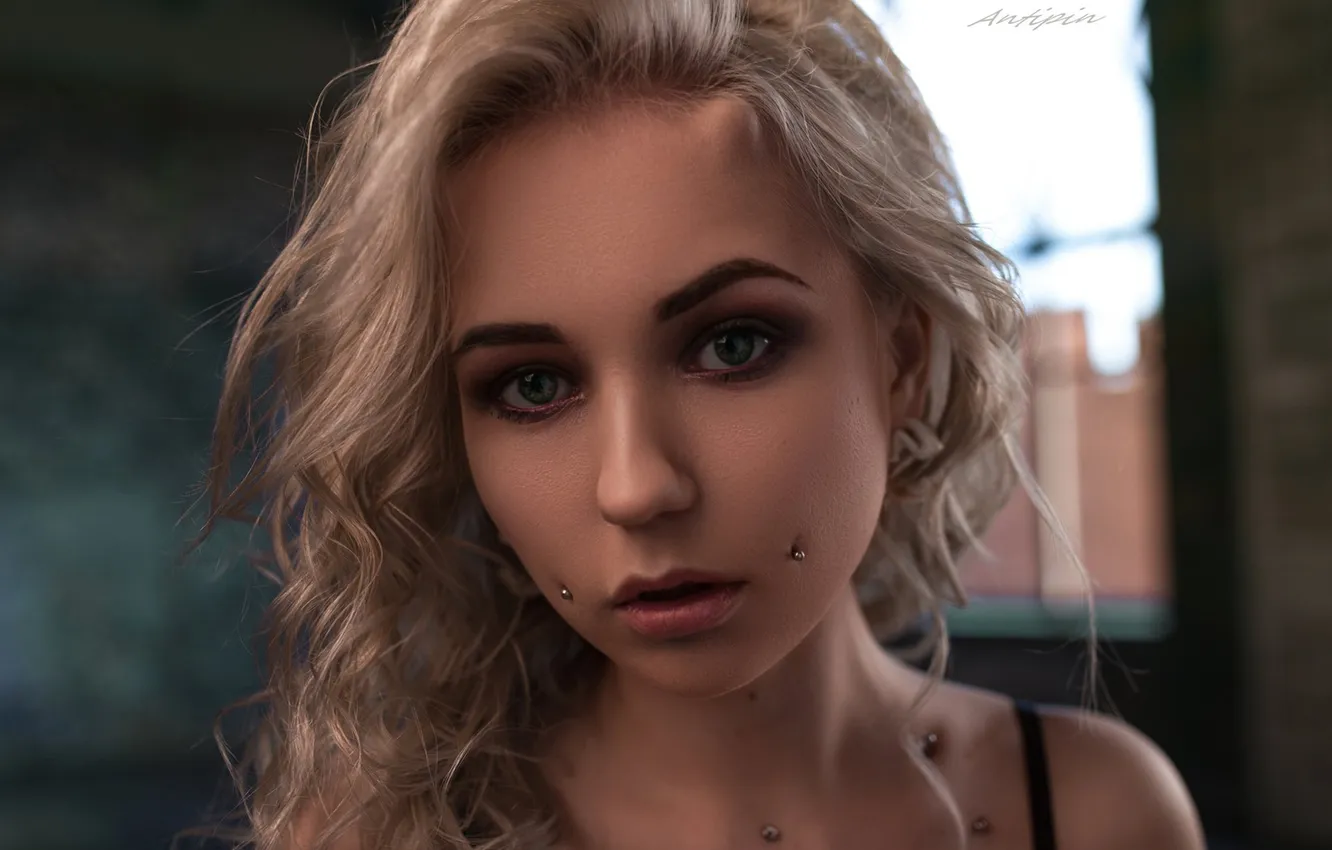 Photo wallpaper piercing, Kate, Portrait photography, Denis Antipin