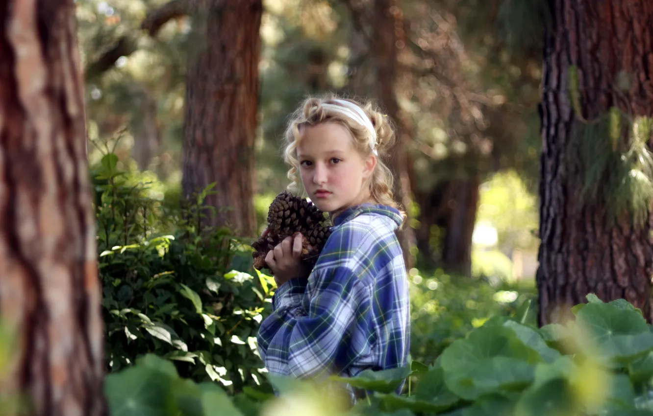 Photo wallpaper trees, mood, girl