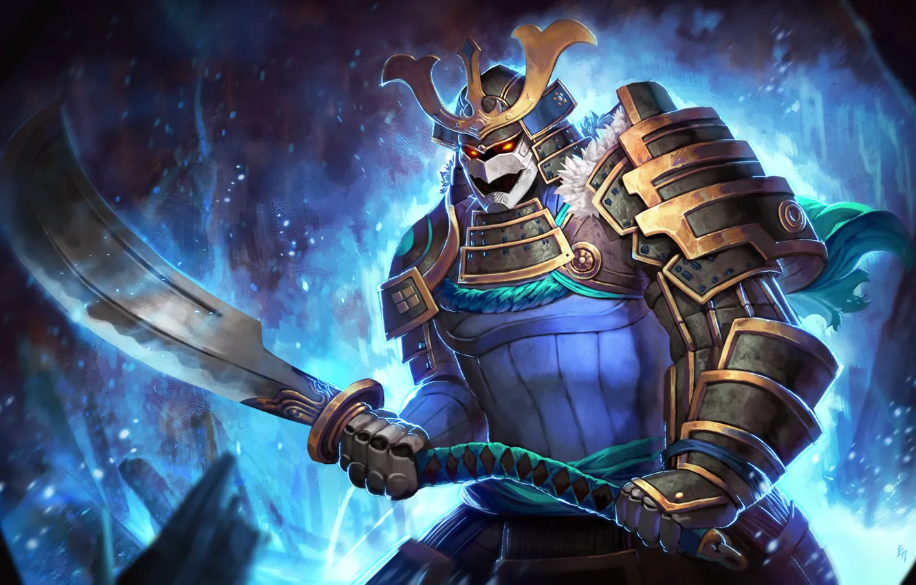 Photo wallpaper sword, warrior, art, samurai, dota 2, Sven, Rogue Knight