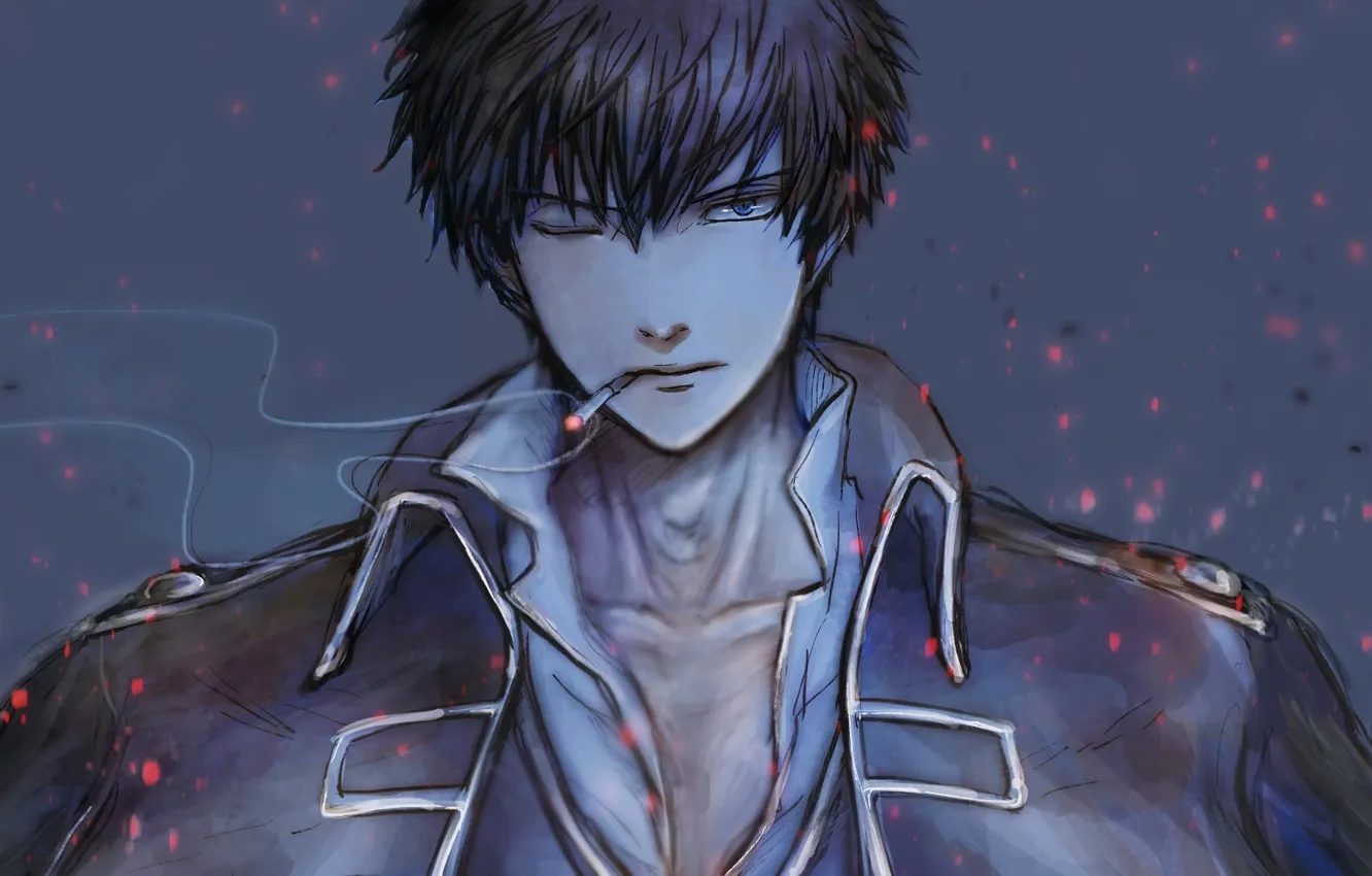 Photo wallpaper look, anime, art, guy, Gintama, Hijikata Toushirou