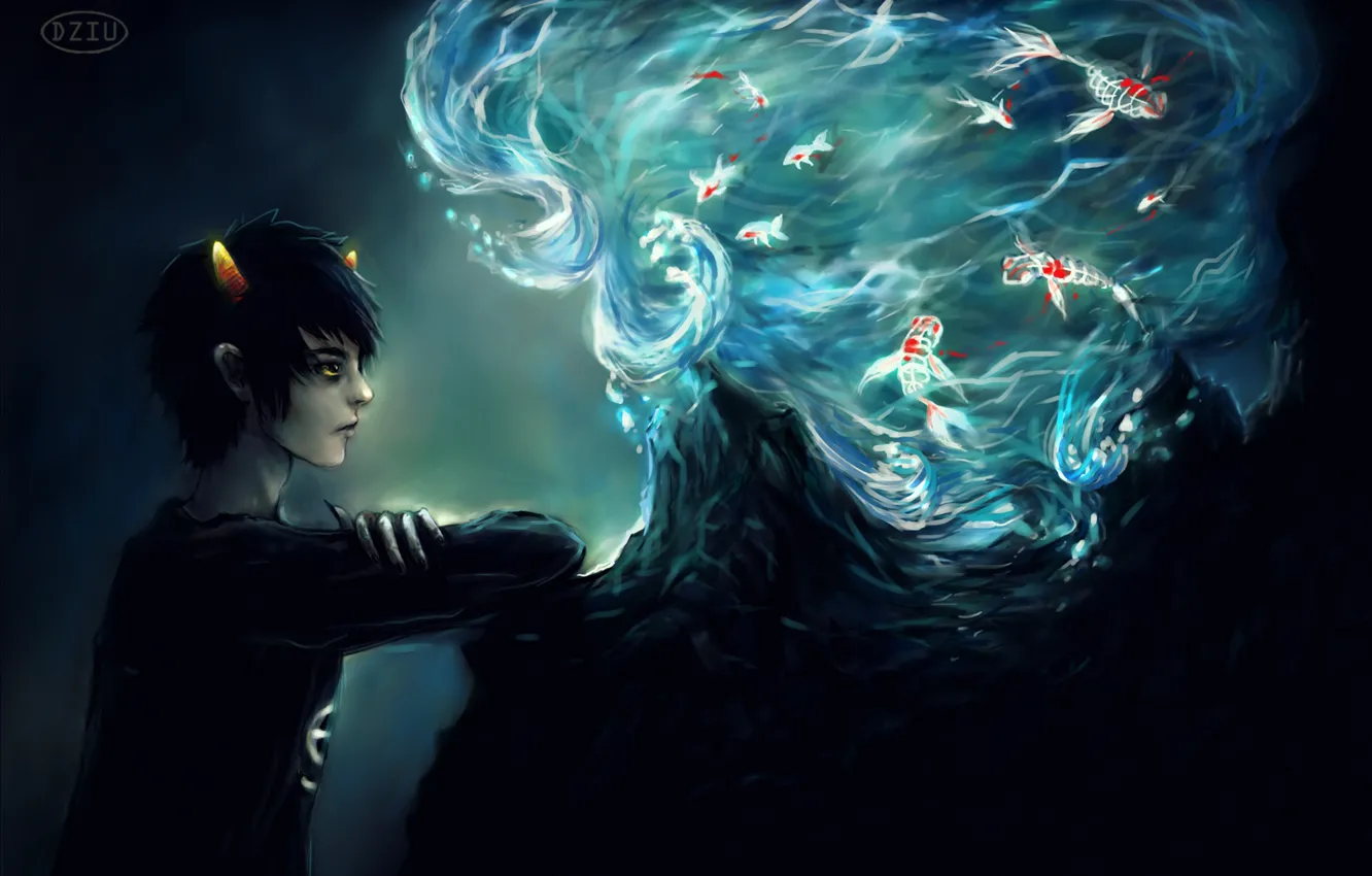 Photo wallpaper water, monster, fish, male, Homestuck, The Karkat Is Vantas, Karkat Vantas, Hostak