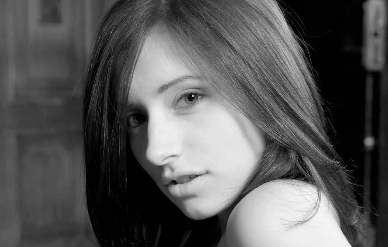 Photo wallpaper beauty, Simone B, black &amp; white, Nadia, Kiska