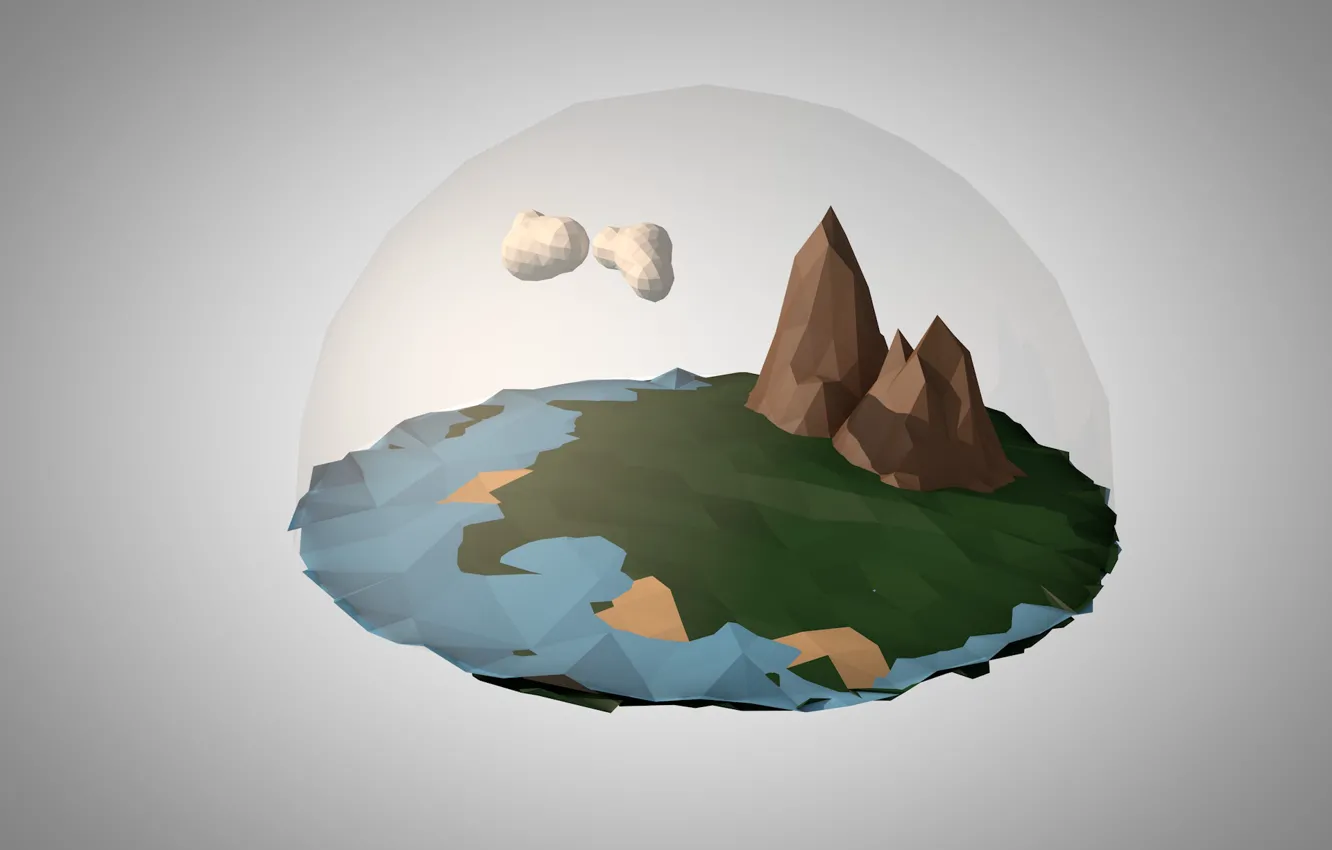 Photo wallpaper mountains, the world, world, mountain, low poly