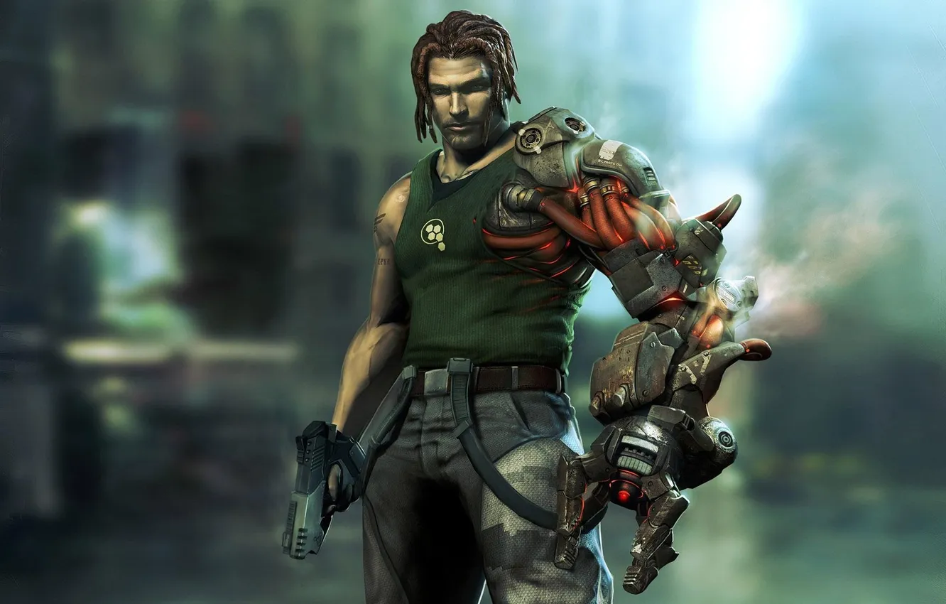 Photo wallpaper gun, hands, Bionic Commando