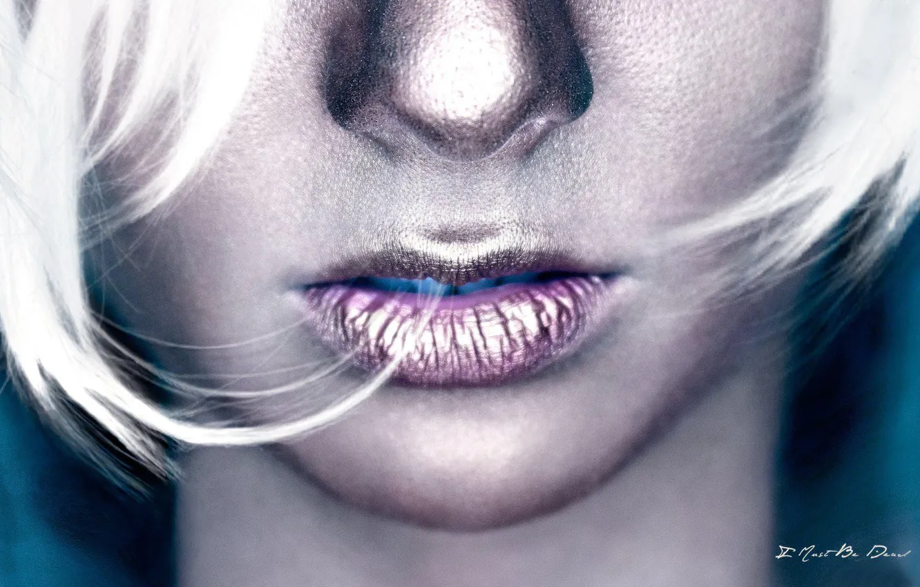 Photo wallpaper face, lips, bronze