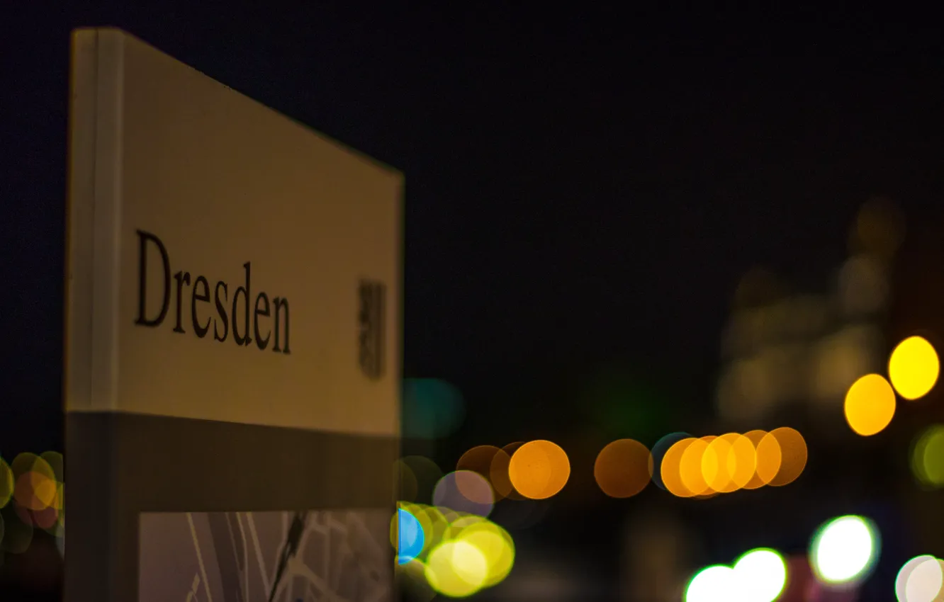 Photo wallpaper night, the city, lights, Germany, Dresden, Germany, Dresden, bokeh