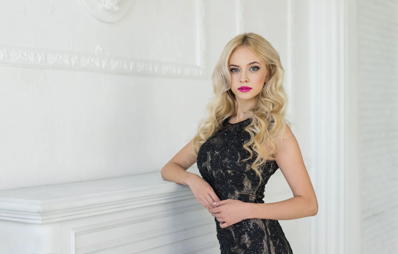 Photo wallpaper look, face, background, model, makeup, dress, Ekaterina